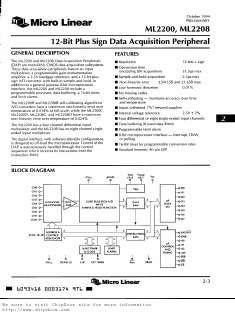ML2208 Datasheet PDF Micro Linear Corporation