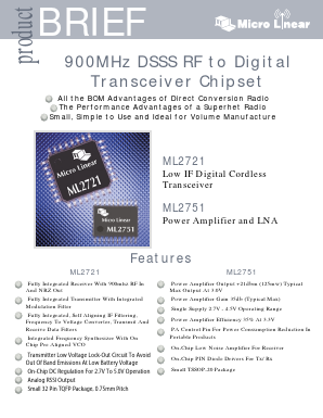 ML2721- Datasheet PDF Micro Linear Corporation