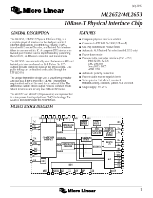 ML2653 Datasheet PDF Micro Linear Corporation