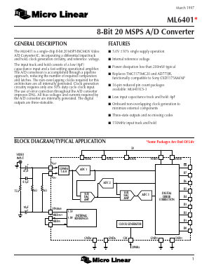 ML6401 Datasheet PDF Micro Linear Corporation