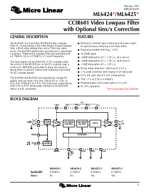 ML6425-2 Datasheet PDF Micro Linear Corporation