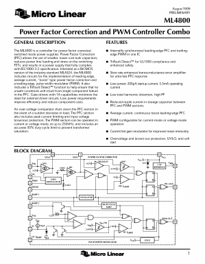 ML4800 Datasheet PDF Micro Linear Corporation