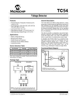 TC54VC2301ECTTR Datasheet PDF Microchip Technology