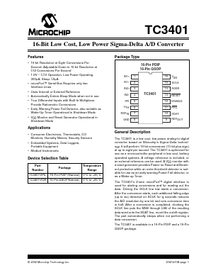 TC3401VQR Datasheet PDF Microchip Technology