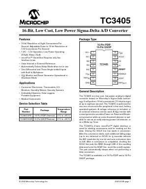 TC3405VQR Datasheet PDF Microchip Technology