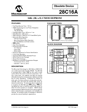 28C16A Datasheet PDF Microchip Technology