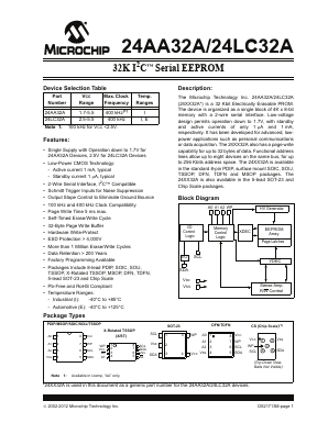 24AA32A-I/SM Datasheet PDF Microchip Technology