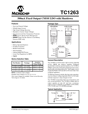TC1263 Datasheet PDF Microchip Technology