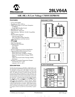 28LV64A-T-30 Datasheet PDF Microchip Technology