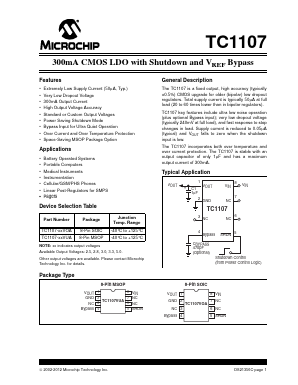 TC1107-3.0VUATR Datasheet PDF Microchip Technology