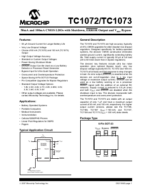 TC1073-3.3VCH713 Datasheet PDF Microchip Technology