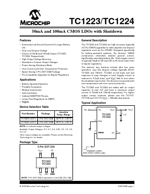 TC1223-3.6VCT Datasheet PDF Microchip Technology
