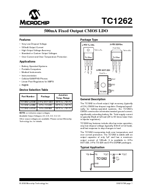 TC1262 Datasheet PDF Microchip Technology
