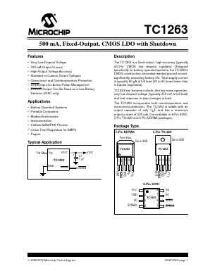 TC1263-2.5VOATR Datasheet PDF Microchip Technology