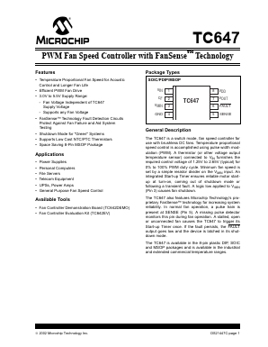 TC647EOATR Datasheet PDF Microchip Technology