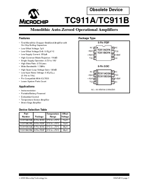 TC911BCOA Datasheet PDF Microchip Technology