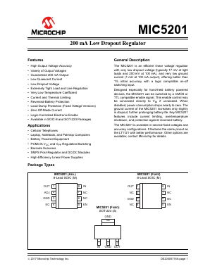 MIC5201-3.3YS Datasheet PDF Microchip Technology