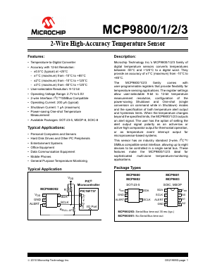 MCP9800A6 Datasheet PDF Microchip Technology