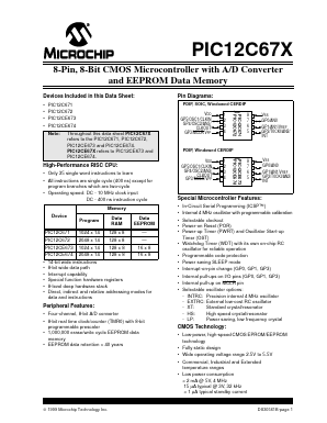 PIC12C671T-10P Datasheet PDF Microchip Technology