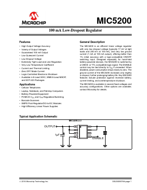 MIC5200-3.0YM-TR Datasheet PDF Microchip Technology