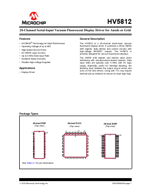 HV5812 Datasheet PDF Microchip Technology