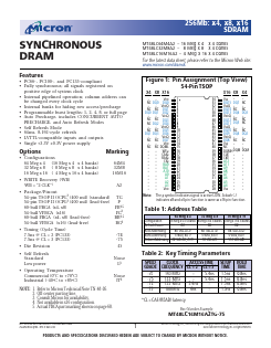 MT48LC16M16A2BG-75 Datasheet PDF Micron Technology