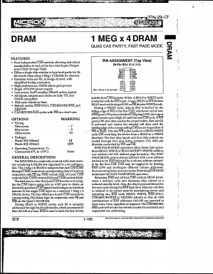 MT4C4004DJ-10 Datasheet PDF Micron Technology