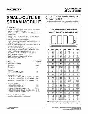MT8LSDT1664L Datasheet PDF Micron Technology