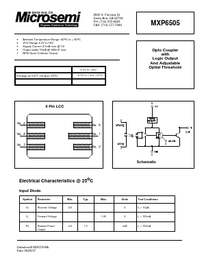 MXP6505 Datasheet PDF Microsemi Corporation