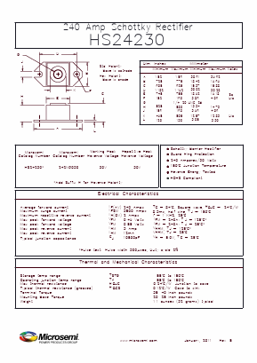 HS24230 Datasheet PDF Microsemi Corporation