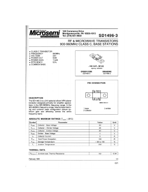 SD1496-3 Datasheet PDF Microsemi Corporation