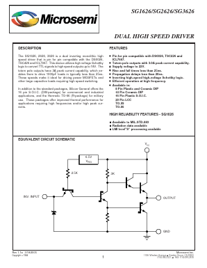 SG3626 Datasheet PDF Microsemi Corporation