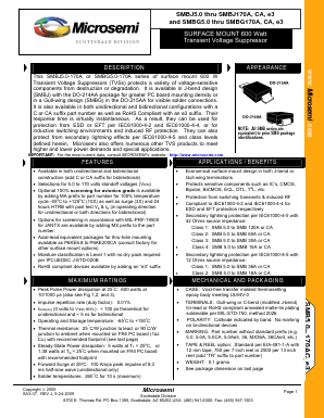 SMBG11E3 Datasheet PDF Microsemi Corporation