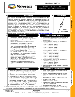1N6036A Datasheet PDF Microsemi Corporation