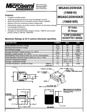 1N6816R Datasheet PDF Microsemi Corporation