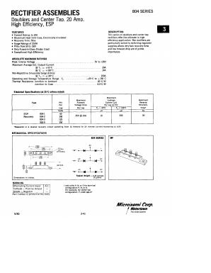 804-4D-1D-4 Datasheet PDF Microsemi Corporation