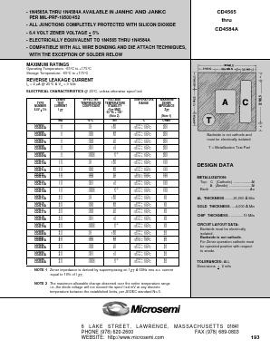 CD4580A Datasheet PDF Microsemi Corporation