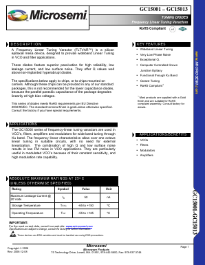 GC15001 Datasheet PDF Microsemi Corporation