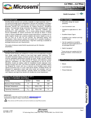 GC9901 Datasheet PDF Microsemi Corporation