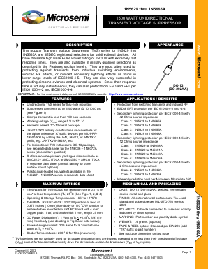 JAN1N5661 Datasheet PDF Microsemi Corporation