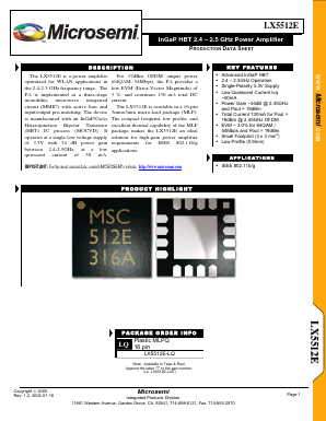 LX5512E-LQT Datasheet PDF Microsemi Corporation