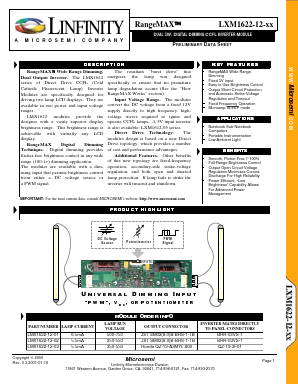 LMX1622-12-01 Datasheet PDF Microsemi Corporation