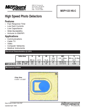 MXP1123HS-C Datasheet PDF Microsemi Corporation