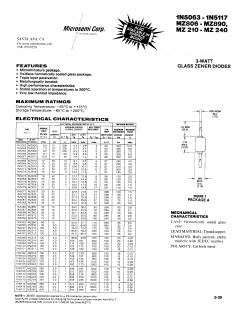 MZ854 Datasheet PDF Microsemi Corporation