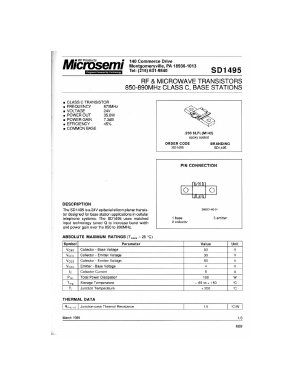SD1495 Datasheet PDF Microsemi Corporation