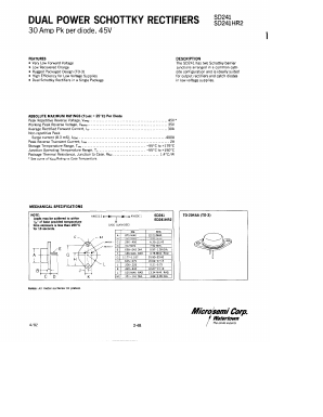 SD241HR2 Datasheet PDF Microsemi Corporation