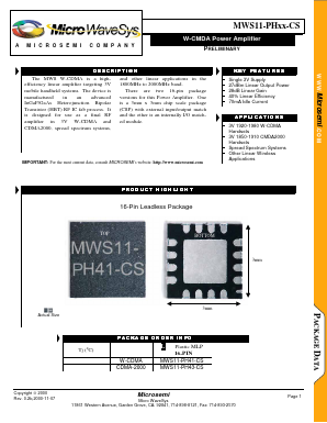 MWS11-PHXX-CS Datasheet PDF Microsemi Corporation