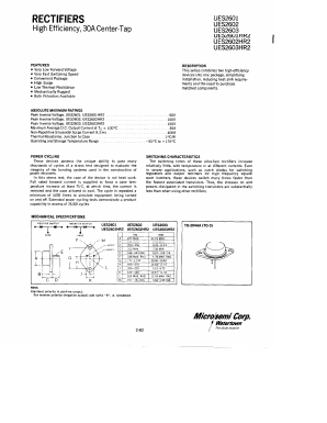 UES2601 Datasheet PDF Microsemi Corporation