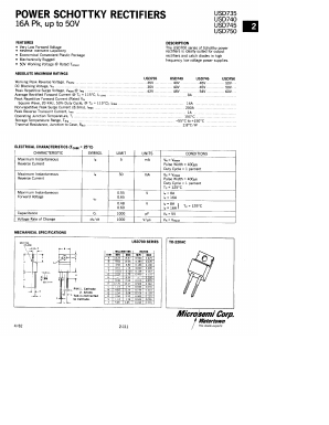 USD750 Datasheet PDF Microsemi Corporation