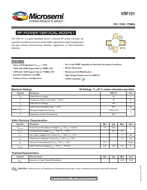 VRF151 Datasheet PDF Microsemi Corporation